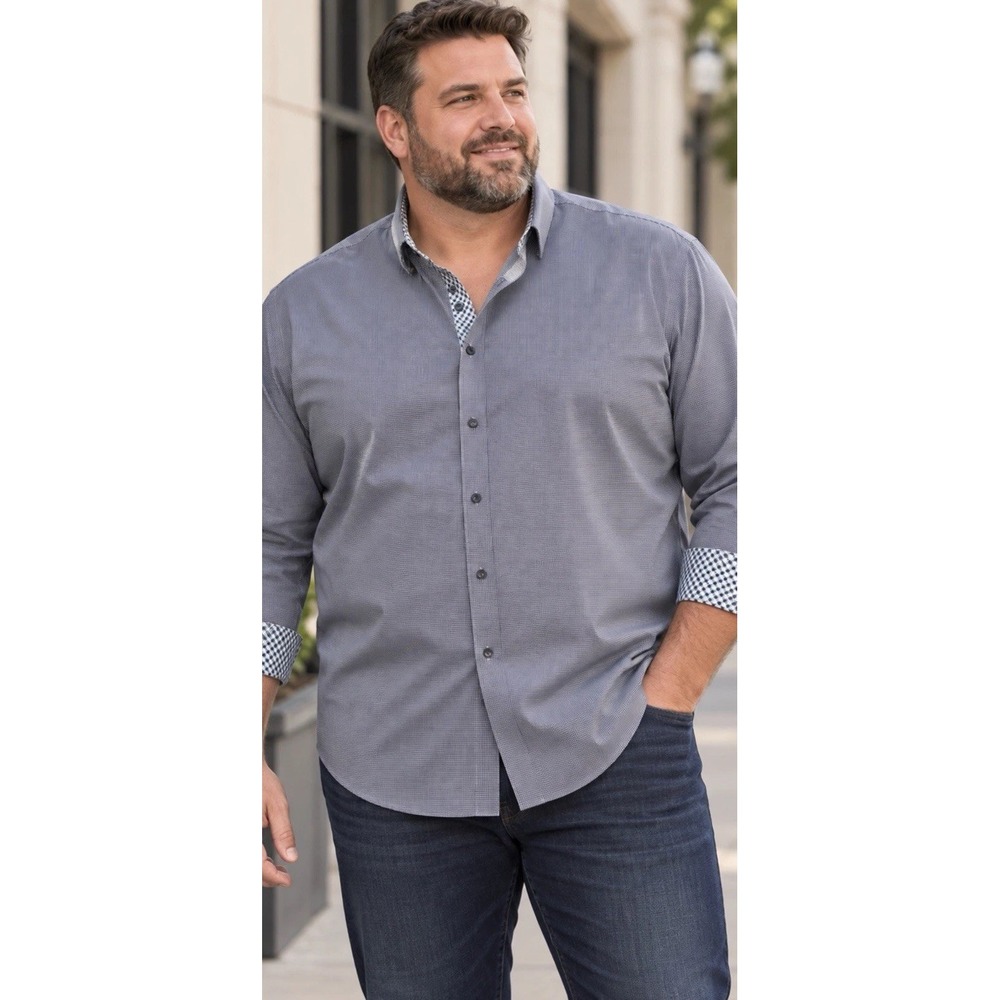 Con.Struct Shirt Men's 2XL T Slim Fit Long Sleeve 4-Way Stretch Performance